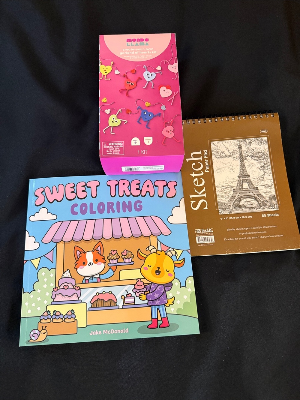 Pink Heart Necklace Kit – Kids Craft & Sweet Treats Coloring Bundle